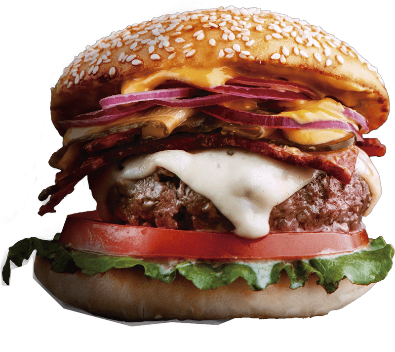 Gourmet Loaded Cheese Burger Delight PNG