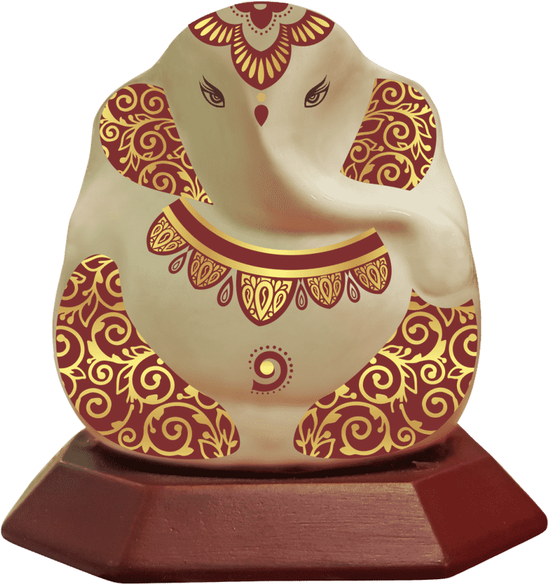 Elegant Ceramic Mug with Elephant Design PNG