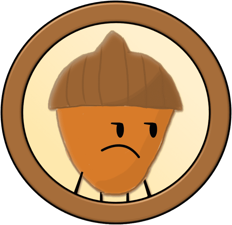 Acorn with a Frown Nature's Displeased Seed PNG