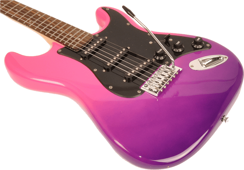 Vibrant Electric Guitar with Gradient Finish PNG