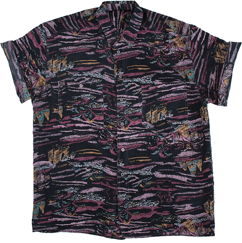 Vibrant Tropical Print Cloth Shirt PNG