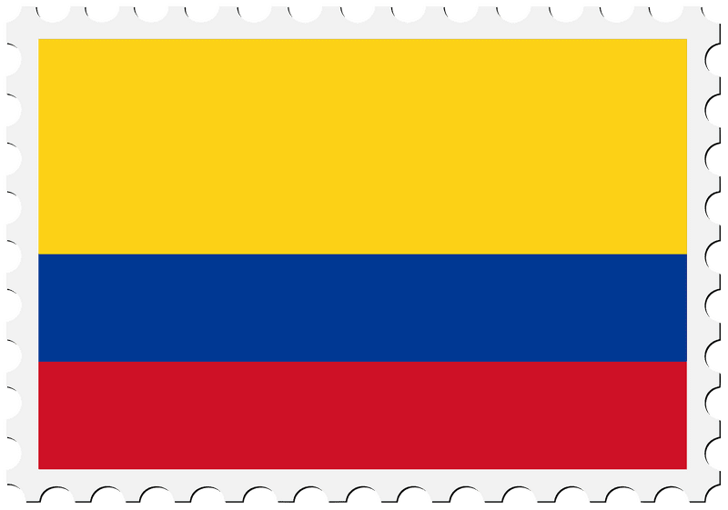 Colombia Passport Stamp Design Element PNG