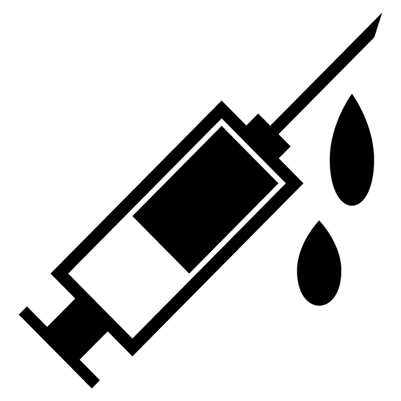 Syringe with Droplets of Medicine PNG