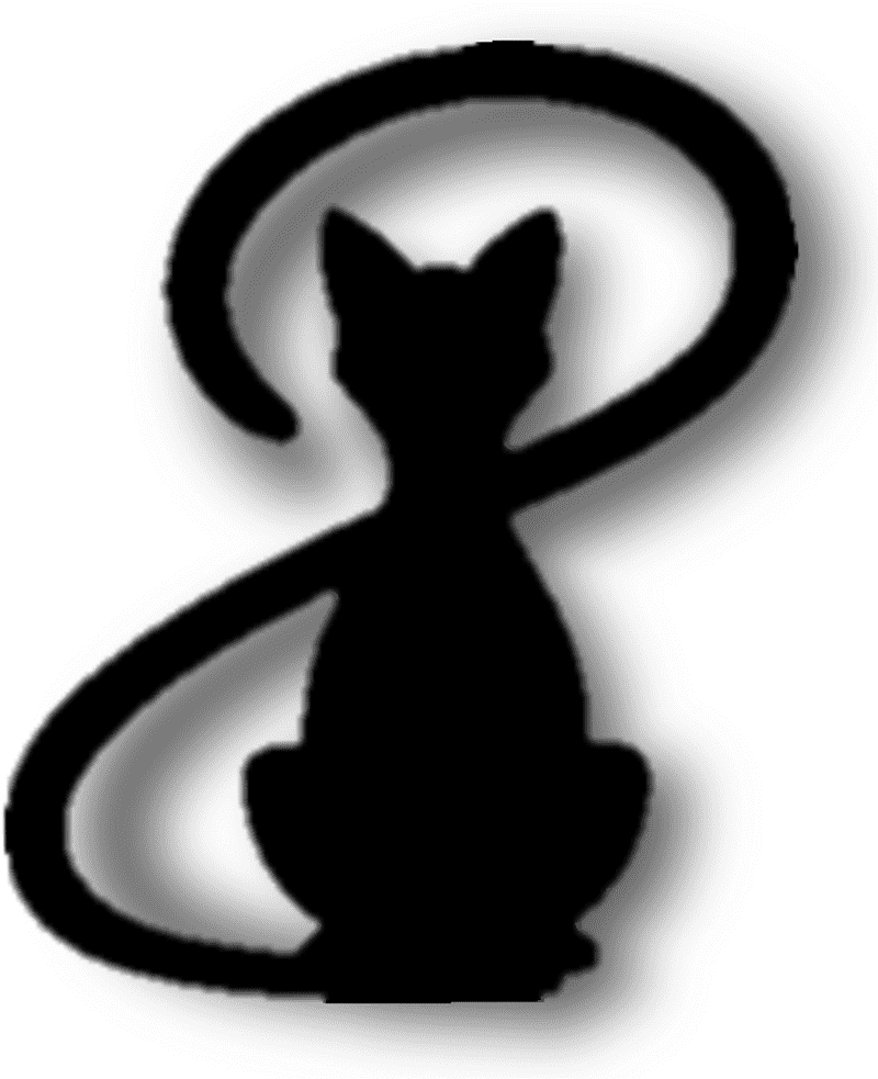Elegant Infinity Cat Silhouette PNG