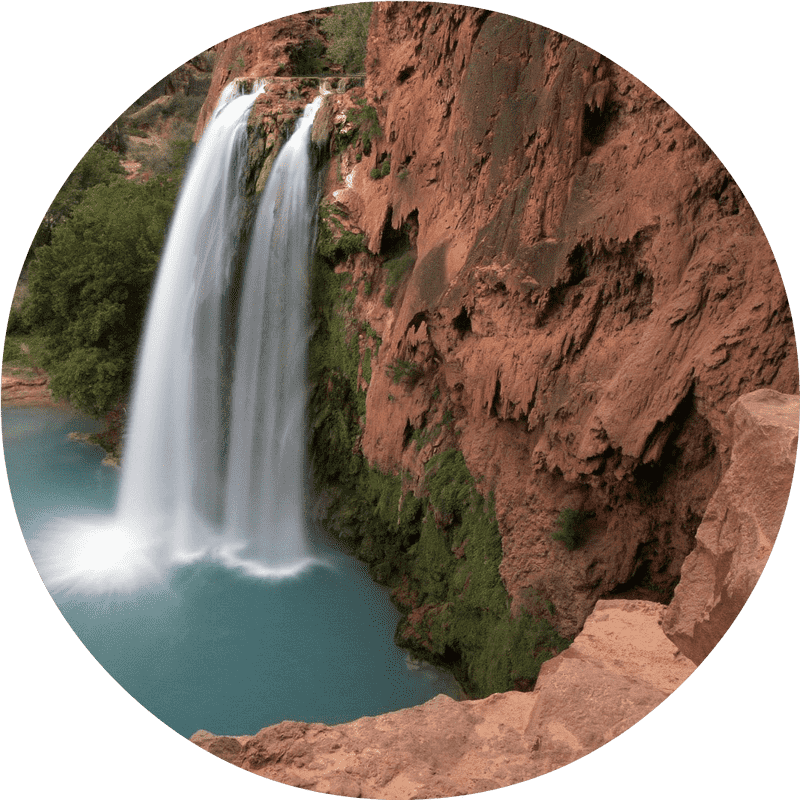 Serenity of the Cascading Waterfall PNG