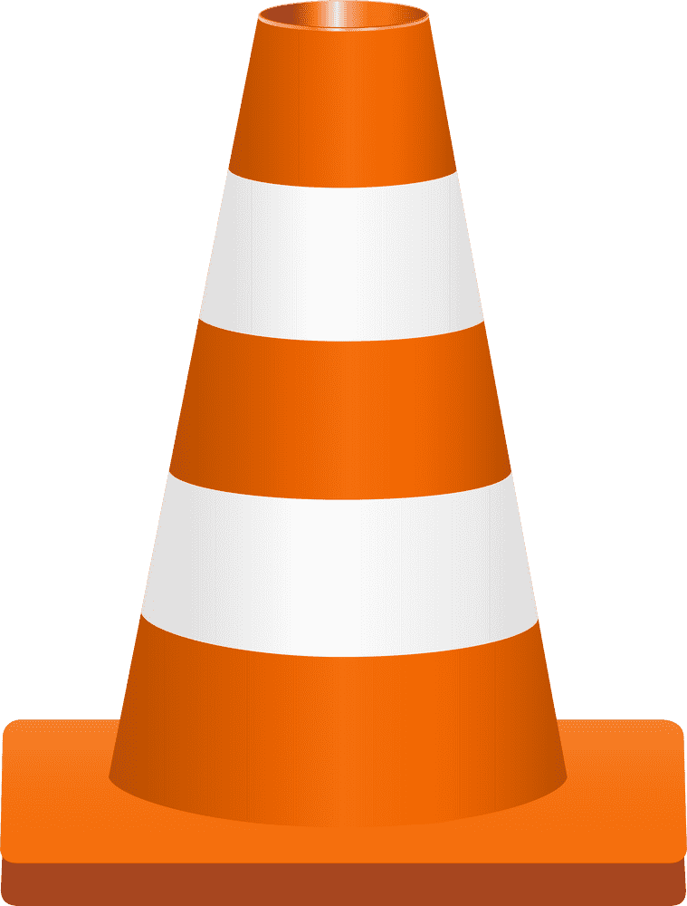 Traffic Cone Styled as an Ice Cream Cone PNG
