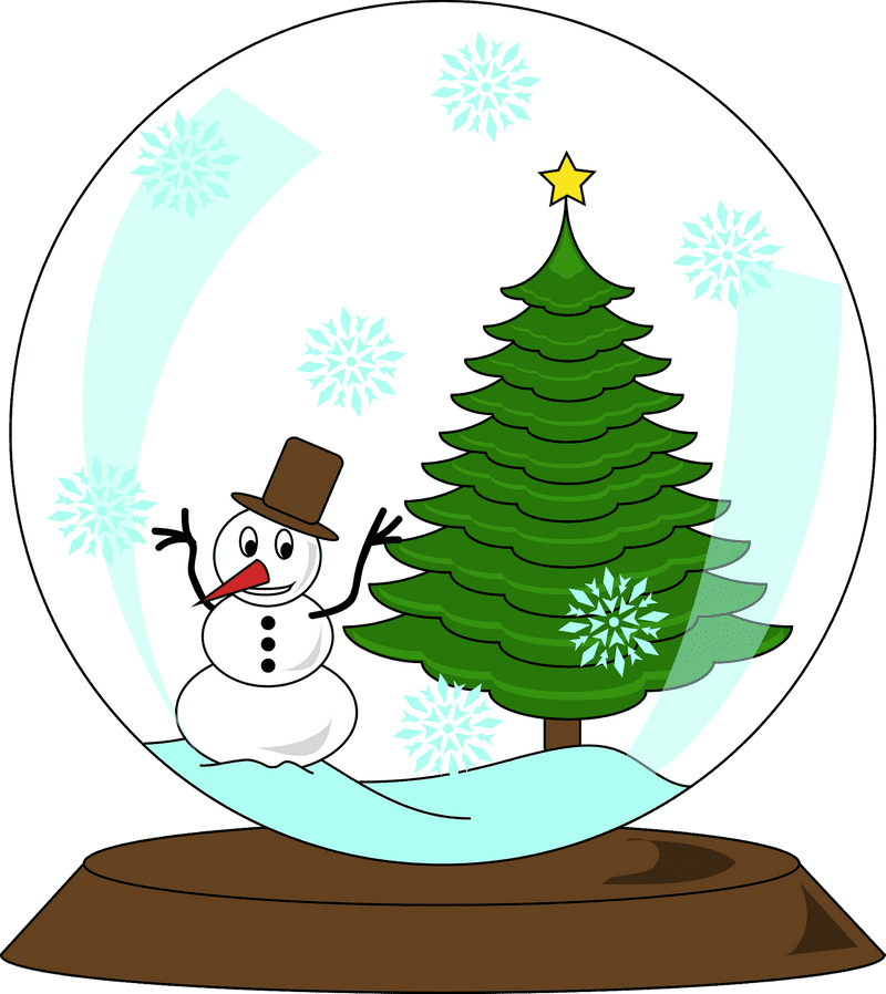 Winter Wonderland A Snowy Scene in a Globe PNG