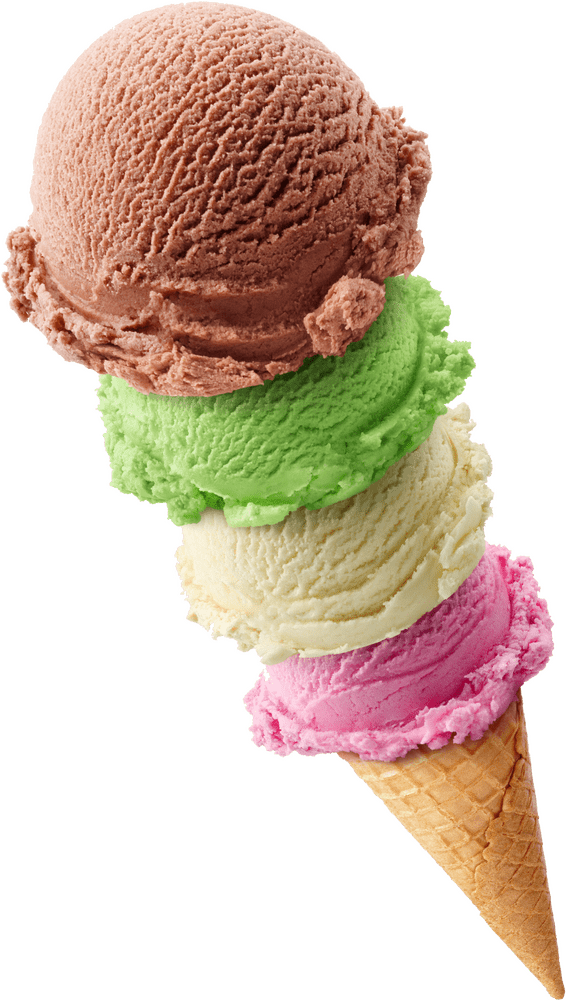 Towering Delight Ice Cream Bliss in Every Scoop PNG