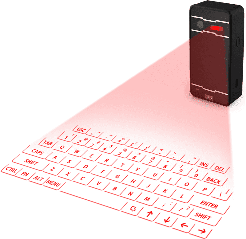 Futuristic Projected Virtual Keyboard Experience PNG