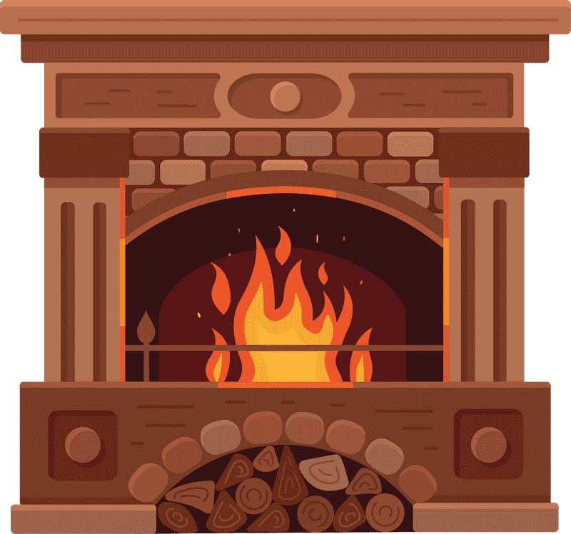 Cozy Hearth The Warmth of a Fireplace PNG