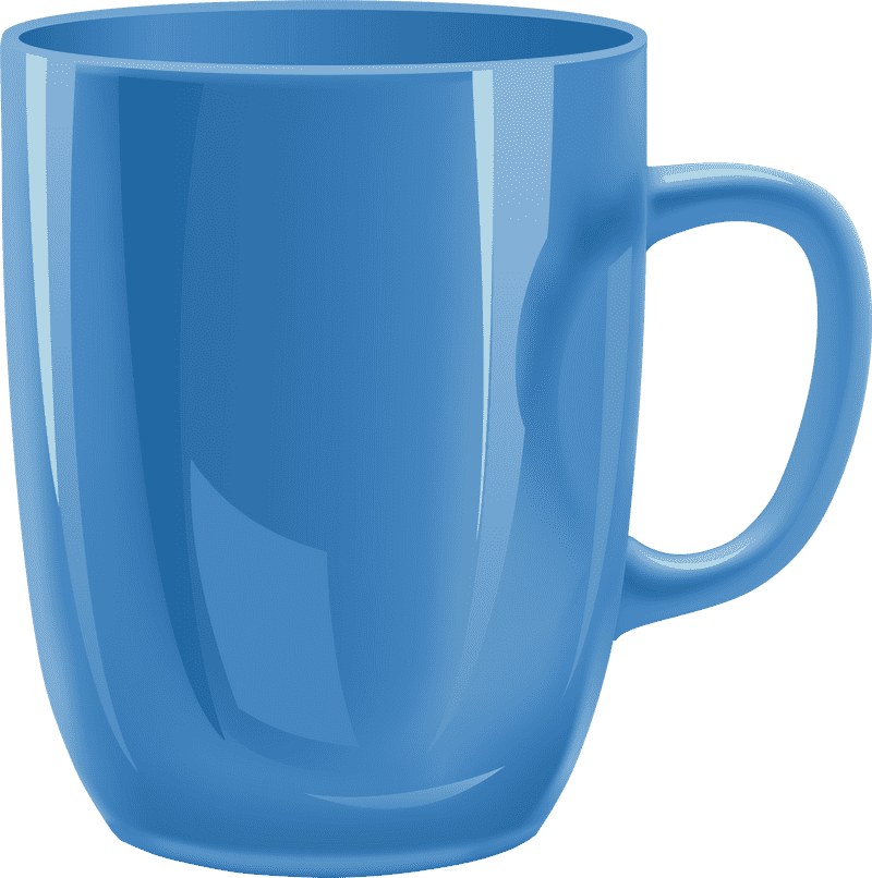 Charming Blue Coffee Cup Delight PNG