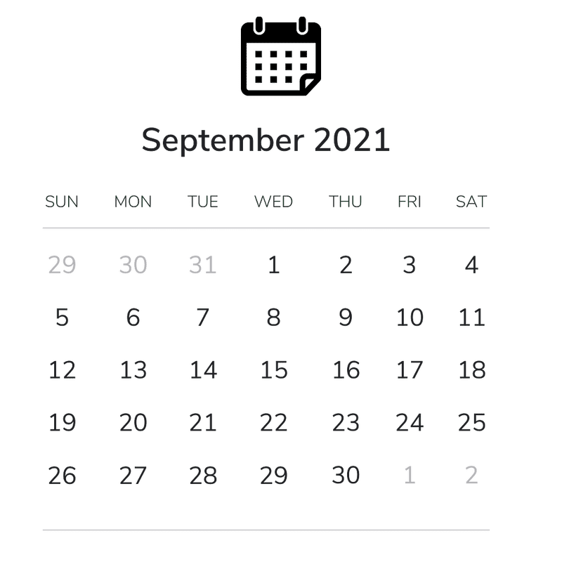 Moon Calendar Guide for September 2021 PNG