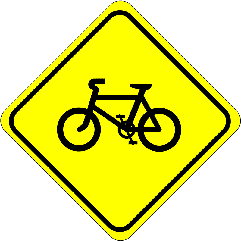 Caution Bicycle Crossing Ahead PNG