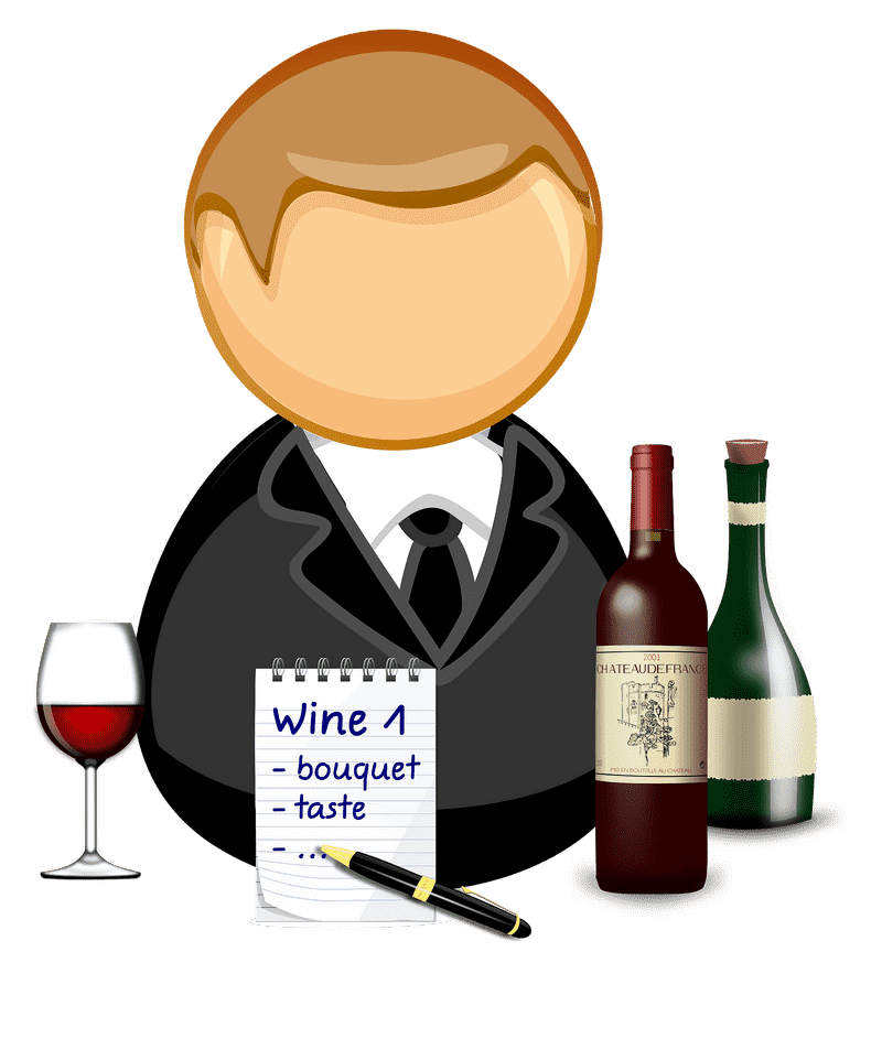Wine Bottle Tasting Experience with Notes PNG