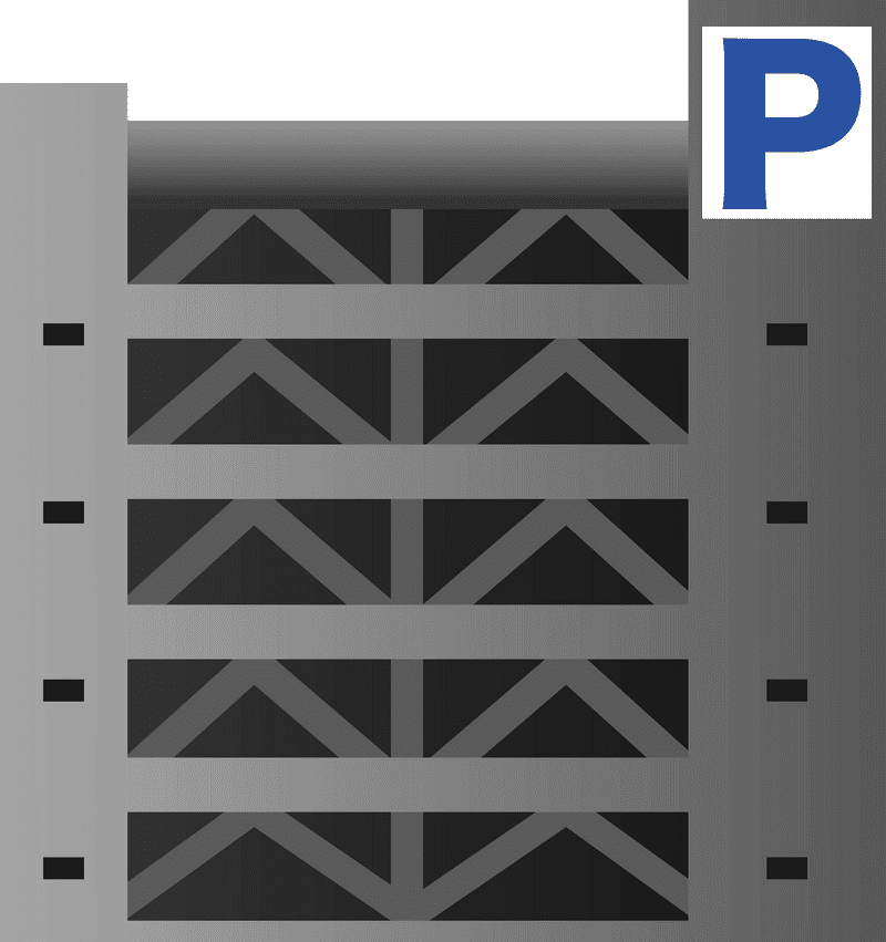 Modern Multi-Level Parking Garage Design PNG