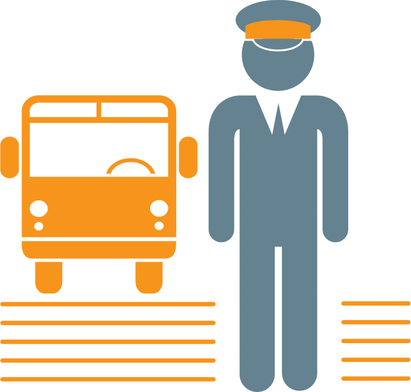 Bus Driver Ready for Passenger Pickup PNG