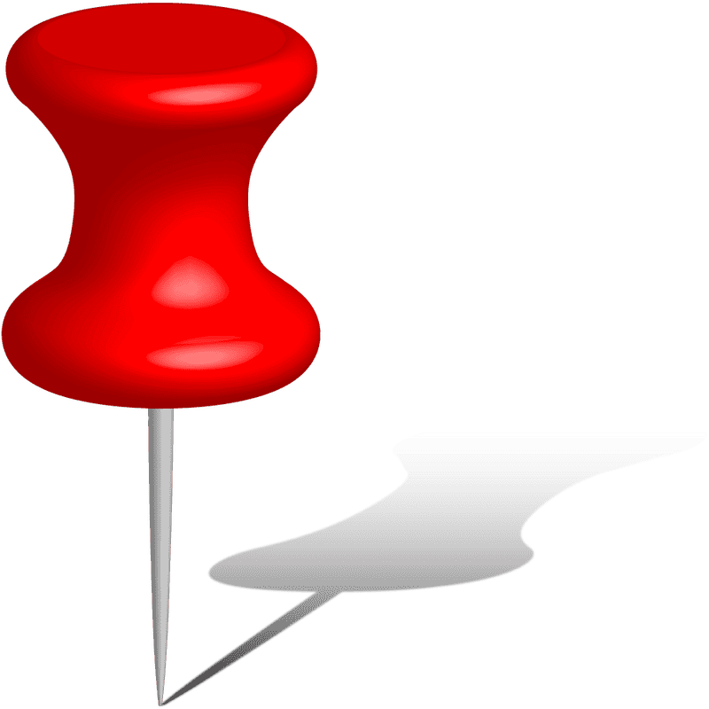 Vibrant Red Pin with a Smooth Finish PNG