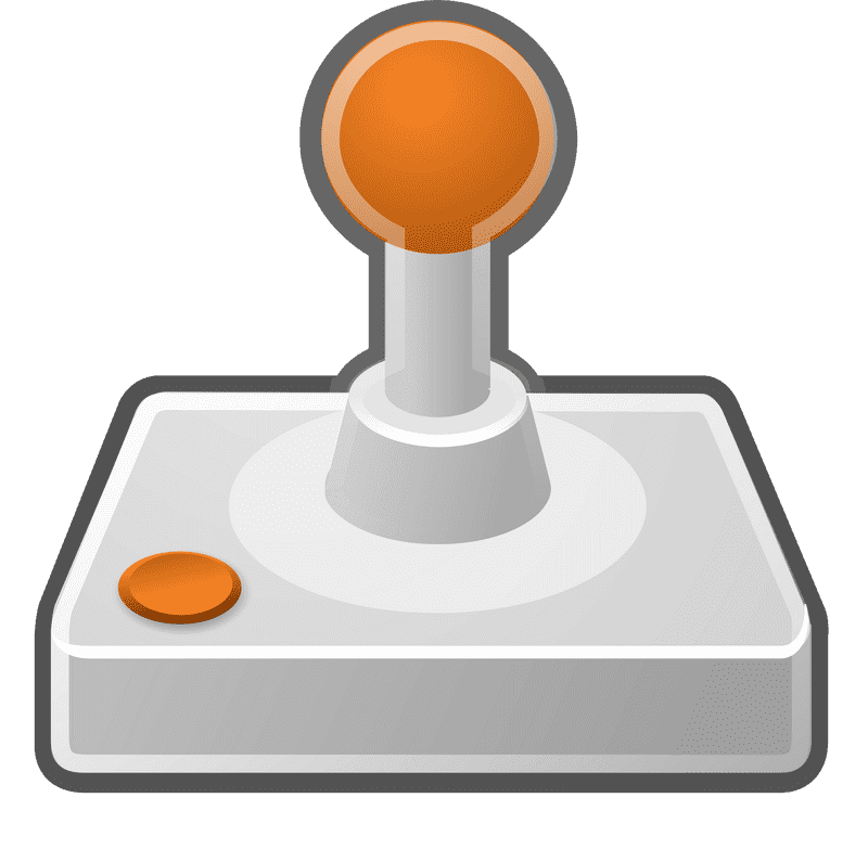 Classic Orange Joystick Control Console PNG
