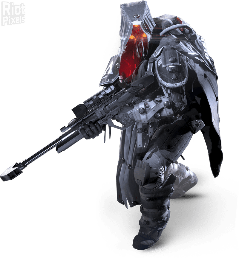 Futuristic Warrior with Eye Shadow Accents PNG