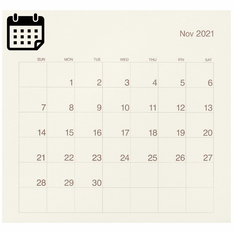 Moon Calendar for November 2021 PNG