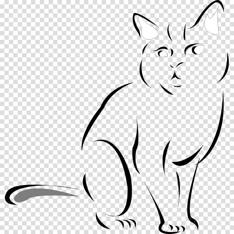 Elegant Whiskers The Curious Cat Companion PNG