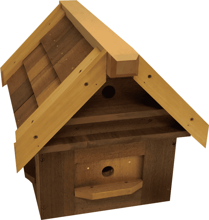 Charming Rustic Wooden Birdhouse for Garden Decor PNG