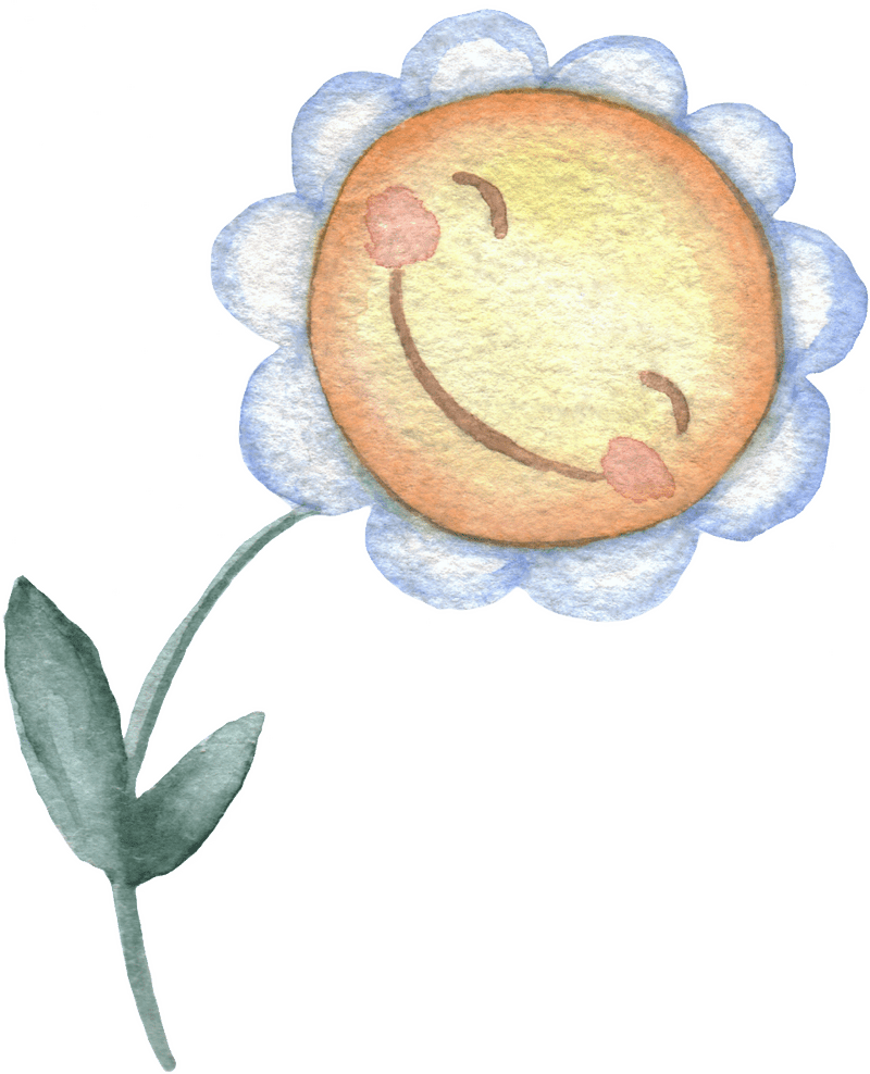 Smiley Flower of Joy and Happiness PNG