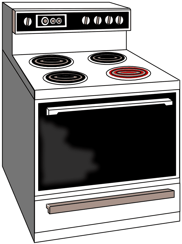 Modern Gas Stove with Electric Burners PNG