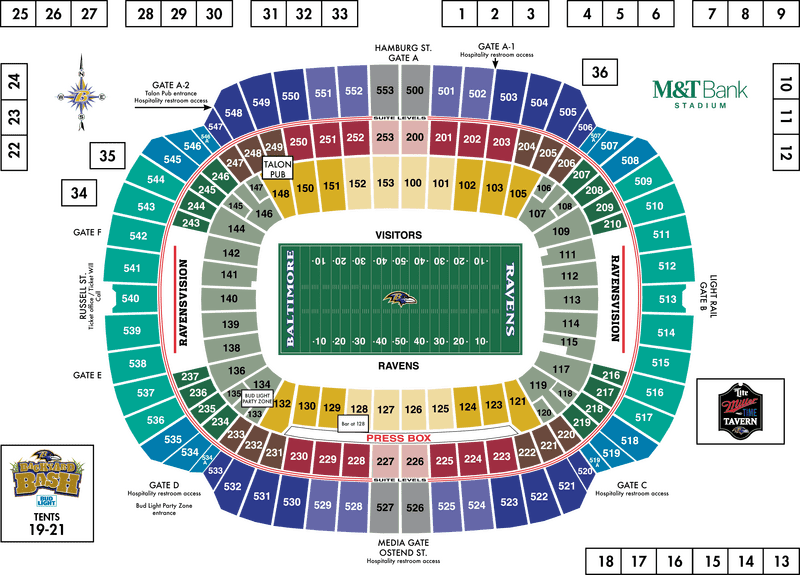 Seating Map for M&T Bank Stadium Events PNG