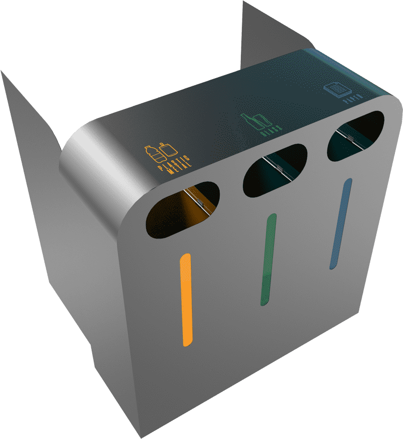 Multi-Stream Recycling Bin for Sustainable Waste Management PNG