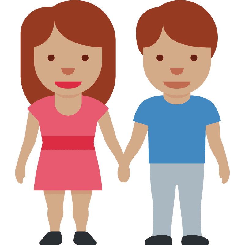 Joyful Hand-Holding Couple in Love PNG