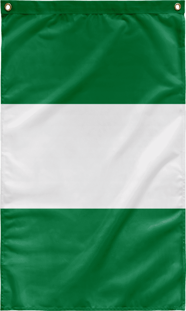 Vibrant Green and White Party Flag PNG