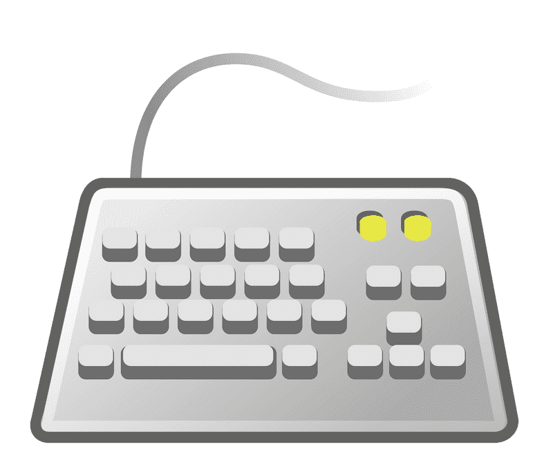 Stylish Gray Keyboard with Bright Yellow Keys PNG
