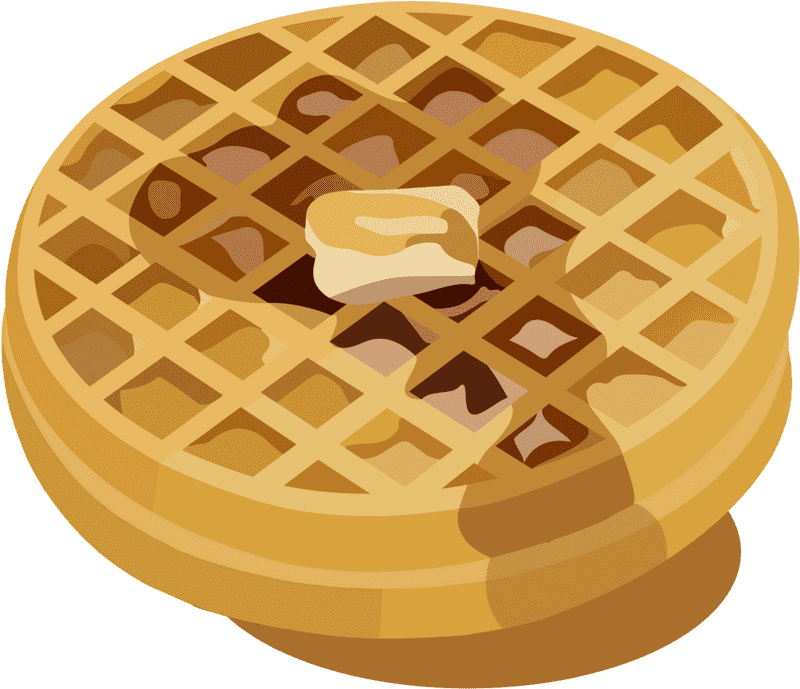 Delicious Golden Waffle with Butter Delight PNG