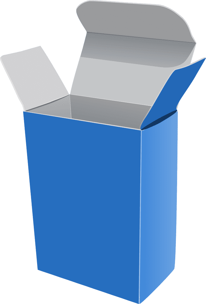 Open Blue Storage Box PNG