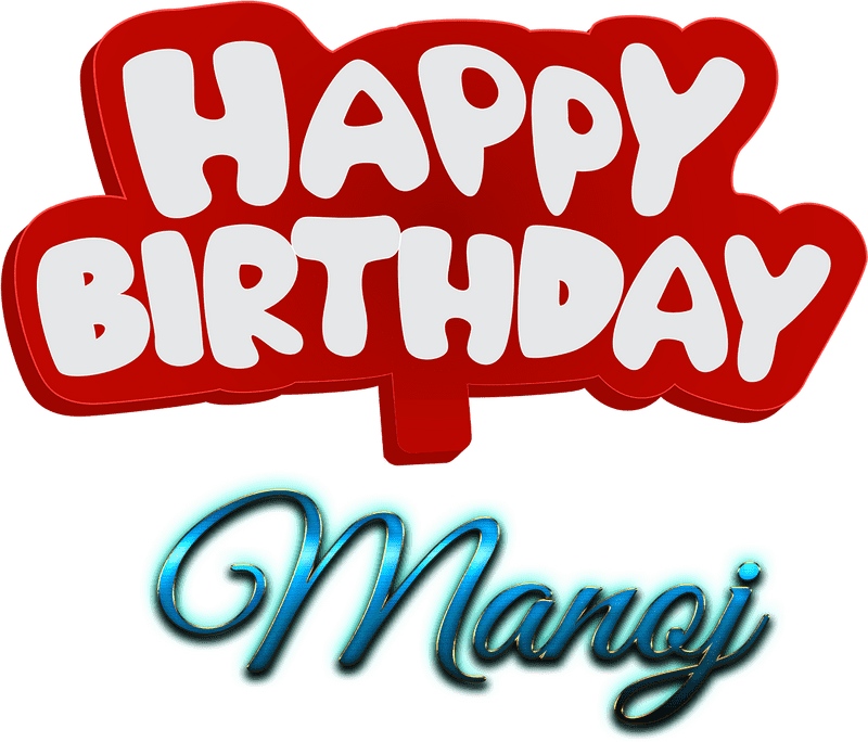 Birthday Celebration Name Badge for Manoj PNG