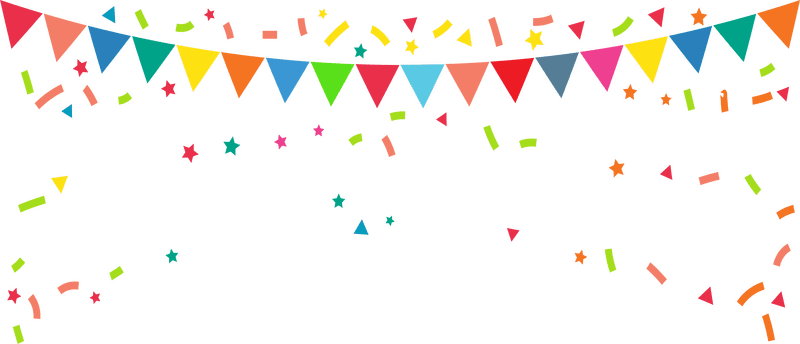 Colorful Celebration with Party Flag Decor PNG