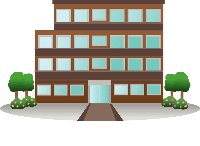 Modern Urban Build with Lush Greenery PNG