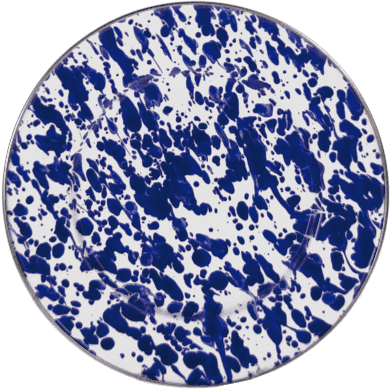 Elegant Nachos Plate with Blue Splatter Design PNG