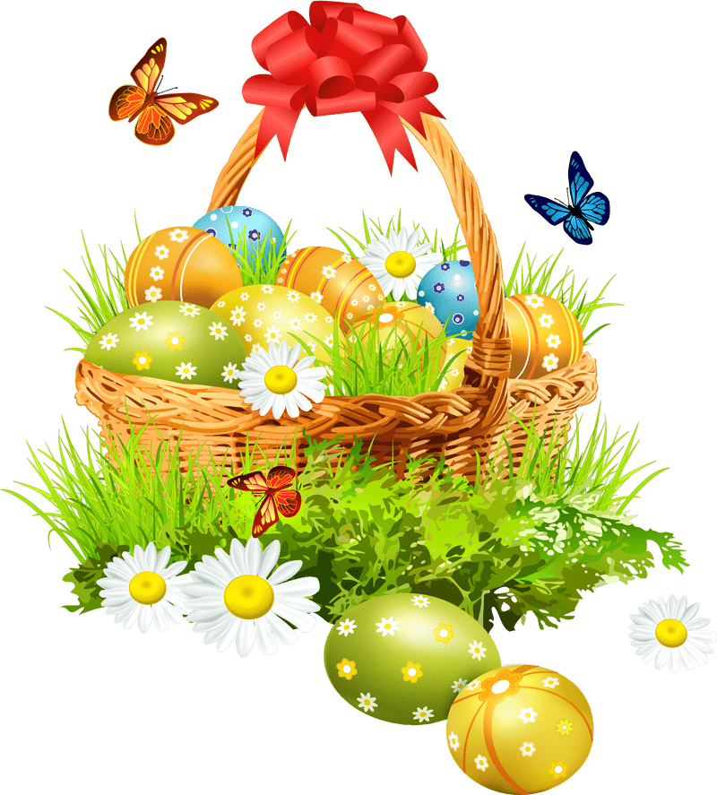 Easter Delight A Basket of Joyful Surprises PNG