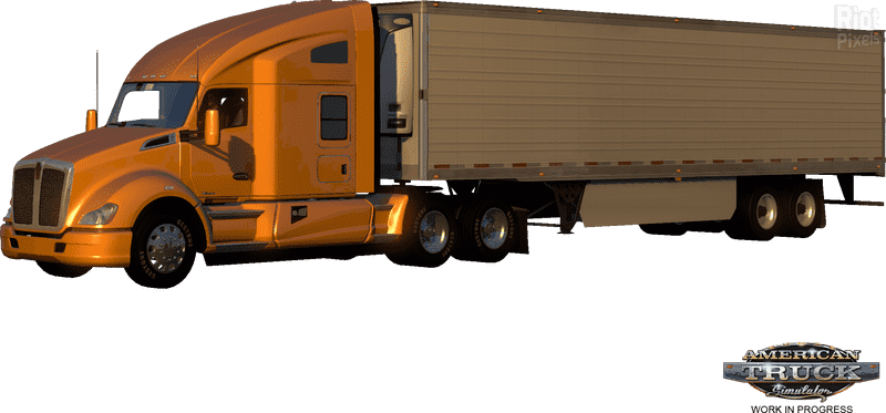 Vibrant Orange Delivery Truck in Motion PNG