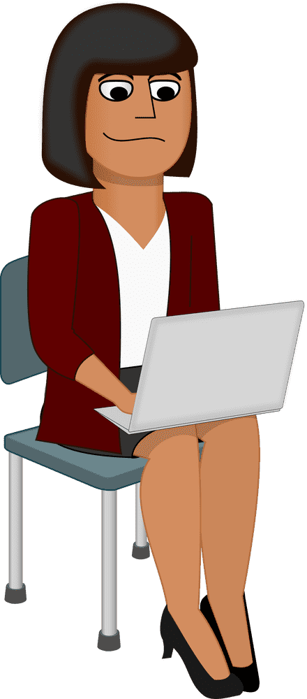 Focused Professional with a Laptop PNG