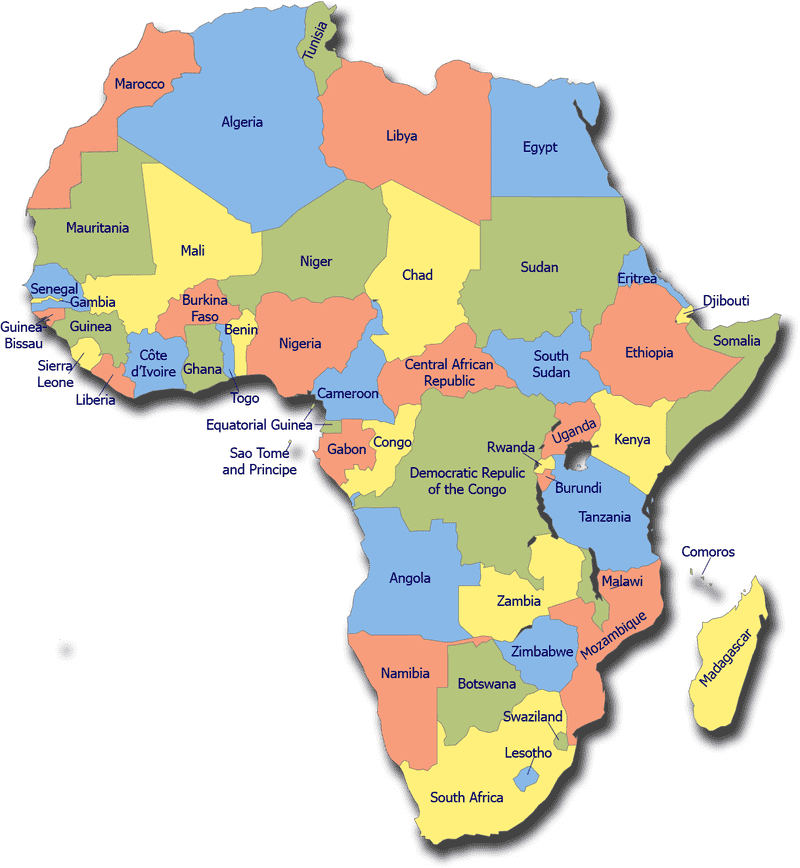 African Countries Illustrated Map Guide PNG