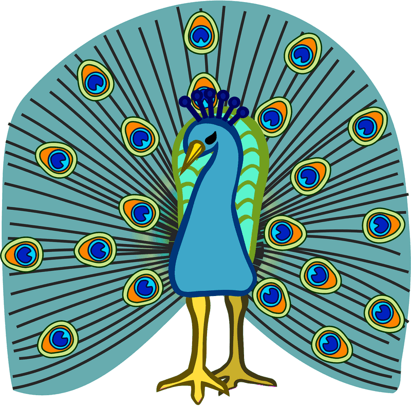 Majestic Peacock of Vibrant Feathers PNG