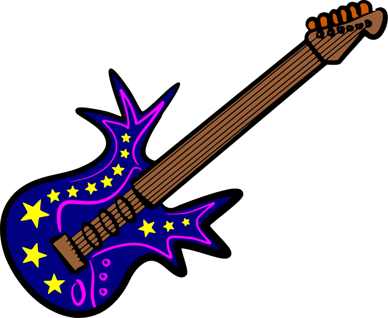 Shimmering Starry Night Guitar PNG