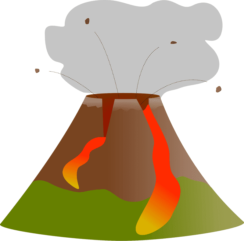 Erupting Volcano Nature's Fiery Fury PNG