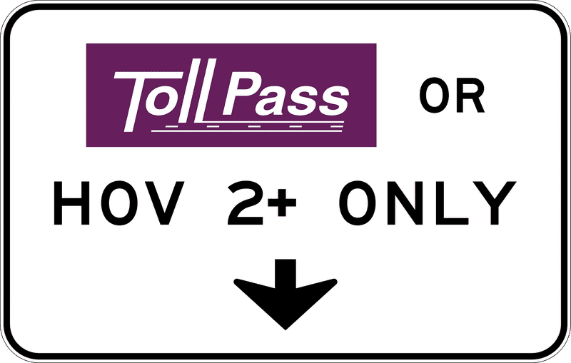 Toll Road Access for HOV Vehicles Only PNG