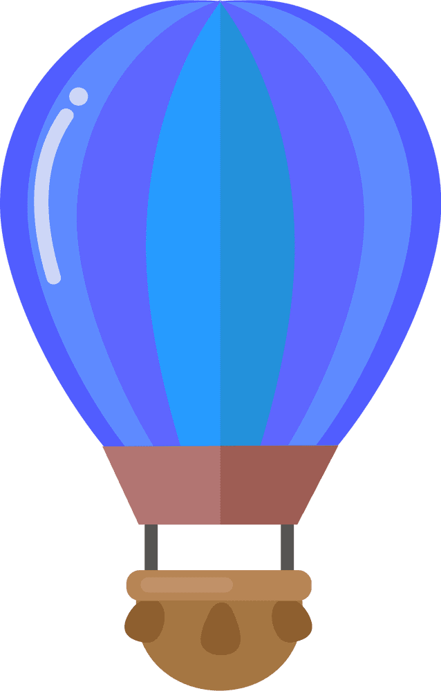 Blue Serenity Hot Air Balloon PNG