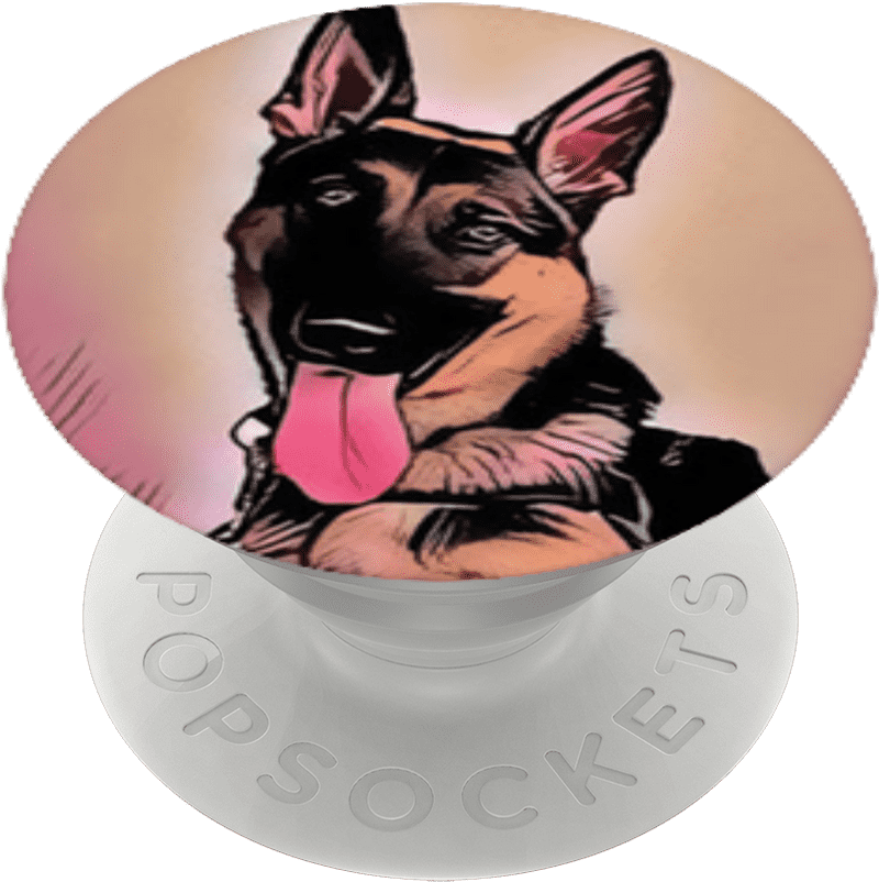 Stylish Dog Portrait PopSocket Design PNG