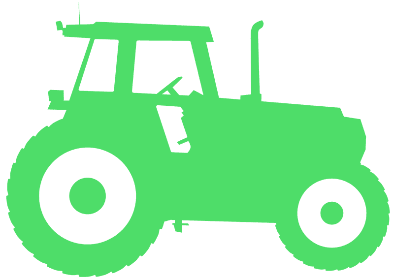 Farm Tractor Silhouette on Vibrant Background PNG